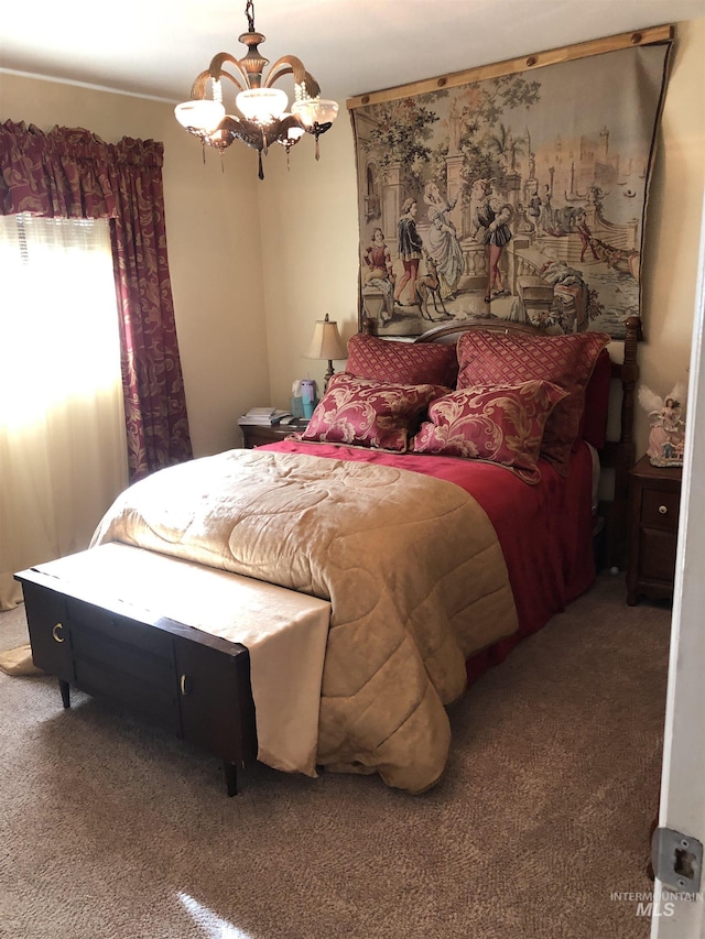 2726 Fairmont Dr, Burley, ID 83318 - carpeted bedroom featuring a chandelier
