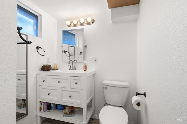 bathroom with toilet and vanity