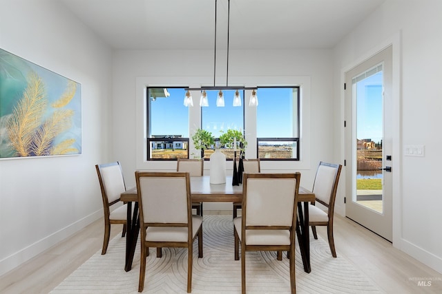 dining room featuring light hardwood / wood-style floors