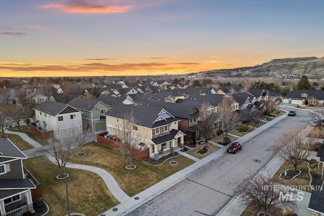 aerial view featuring a residential view