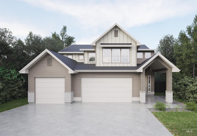 4716 N Camp Creek Ave, Meridian, ID 83646 - craftsman-style home with board and batten siding, concrete driveway, and an attached garage