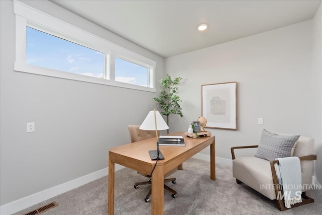 4716 N Camp Creek Ave, Meridian, ID 83646 - office with visible vents, carpet flooring, and baseboards