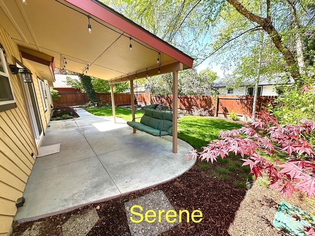 view of patio with a fenced backyard