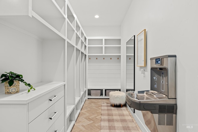 mudroom featuring recessed lighting