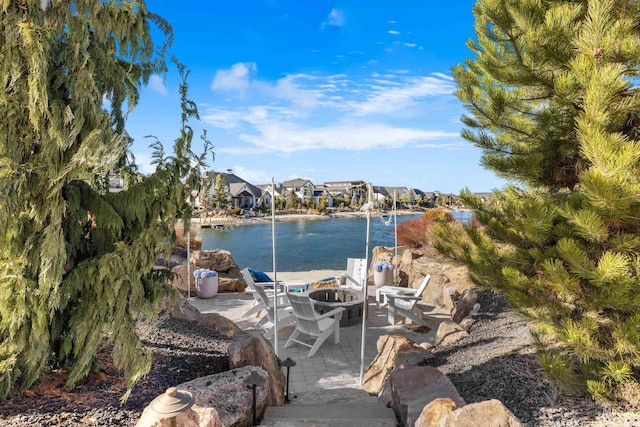 view of water feature featuring a residential view