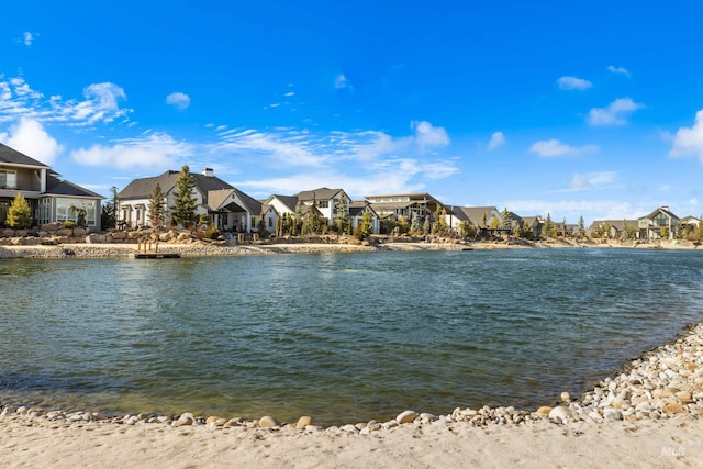 property view of water featuring a residential view