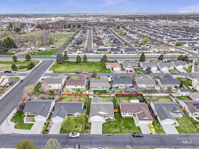 bird's eye view with a residential view