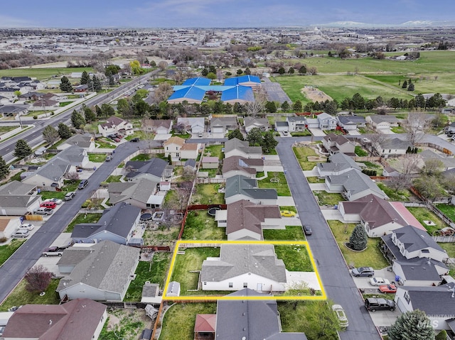 drone / aerial view featuring a residential view