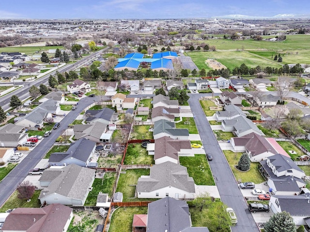 aerial view with a residential view