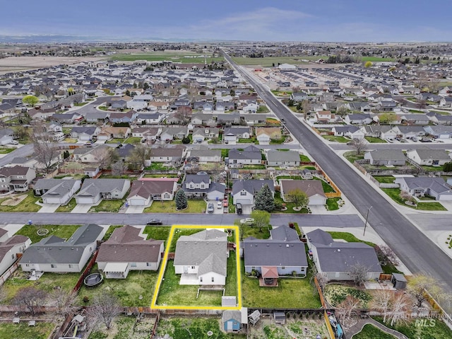 bird's eye view with a residential view