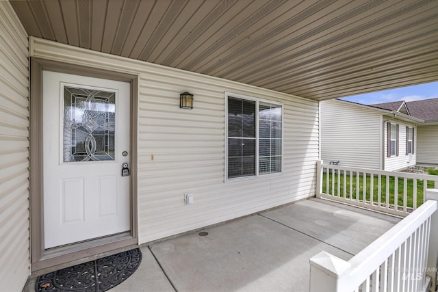 property entrance with a porch