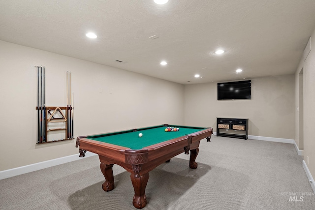 4545 N Columbine St, Boise, ID 83646 - rec room featuring light colored carpet, recessed lighting, pool table, and baseboards