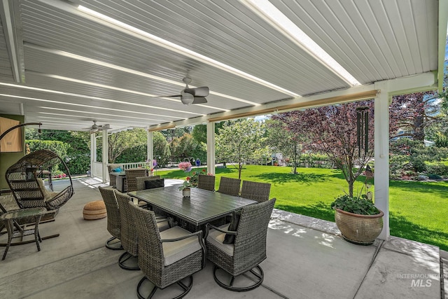 4545 N Columbine St, Boise, ID 83646 - view of patio with a ceiling fan and outdoor dining area