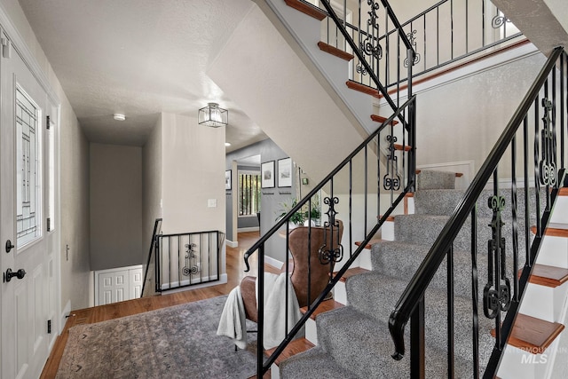 4545 N Columbine St, Boise, ID 83646 - stairs featuring wood finished floors