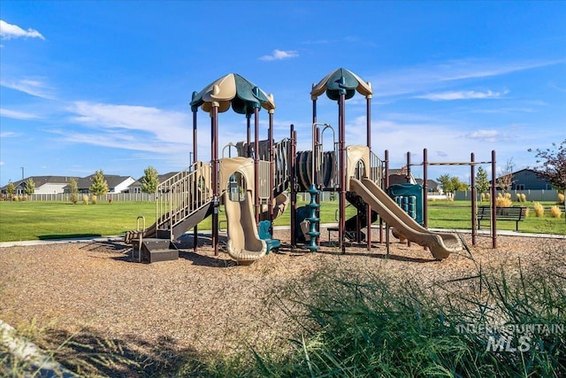 community playground with a yard