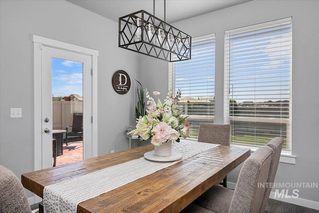 view of dining area