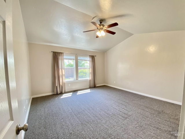 1756 N Hornback Ave, Star, ID 83669 - carpeted empty room with a ceiling fan, vaulted ceiling, and baseboards