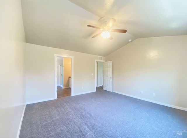 1756 N Hornback Ave, Star, ID 83669 - unfurnished bedroom with vaulted ceiling, carpet, baseboards, and a ceiling fan