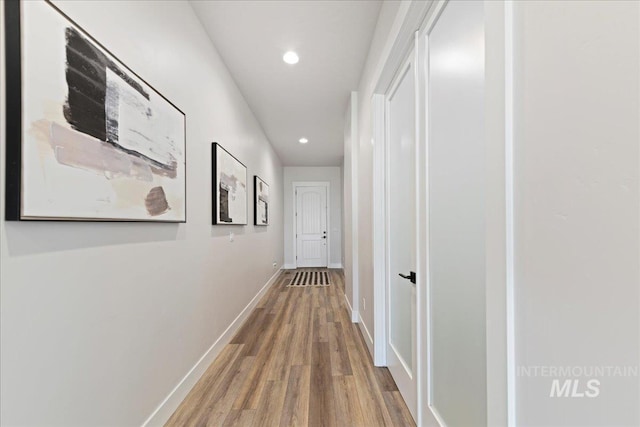 hall featuring hardwood / wood-style floors