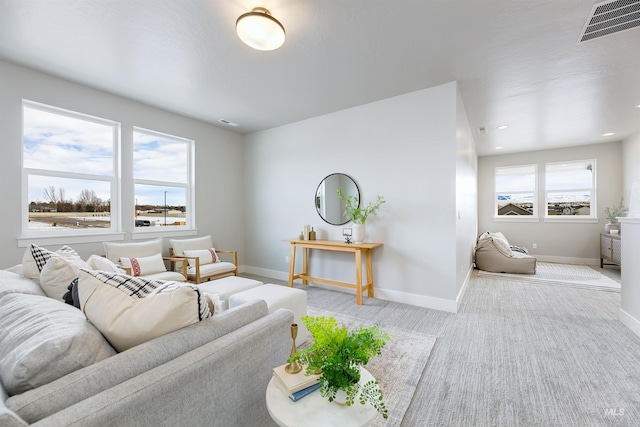 652 N Morning Glory, Eagle, ID 83616 - carpeted living area with baseboards, visible vents, and recessed lighting