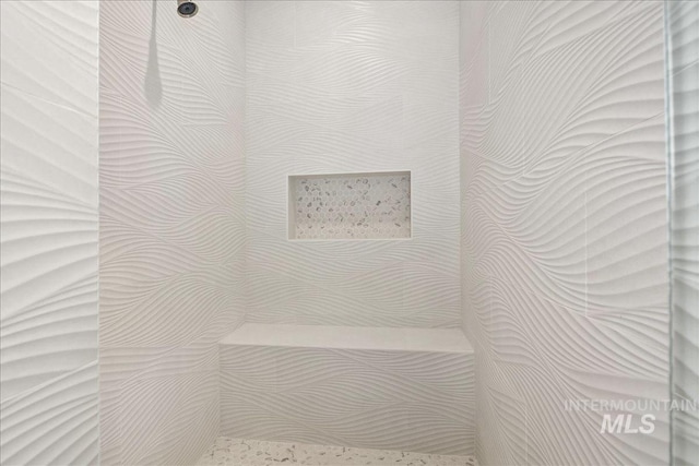 interior details with tiled shower