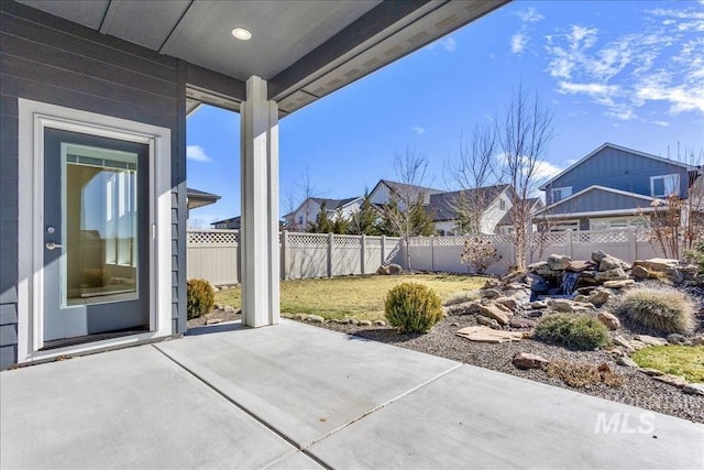 view of patio / terrace with a fenced backyard