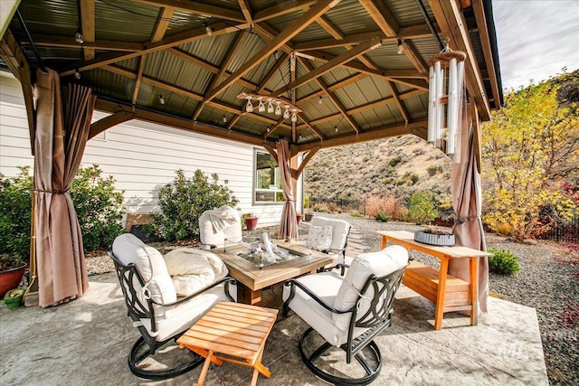 view of patio / terrace featuring a gazebo