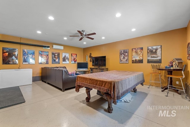 41 Knob Hill Dr, Mccall, ID 83638 - playroom featuring recessed lighting, billiards, a ceiling fan, and baseboards