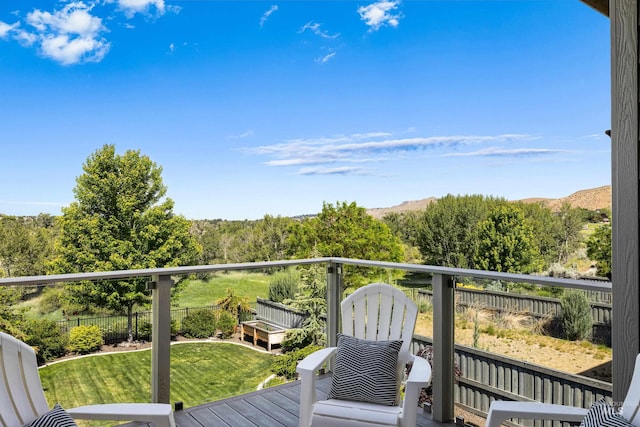 6799 E Warm Springs Ave, Boise, ID 83716 - wooden terrace featuring a mountain view