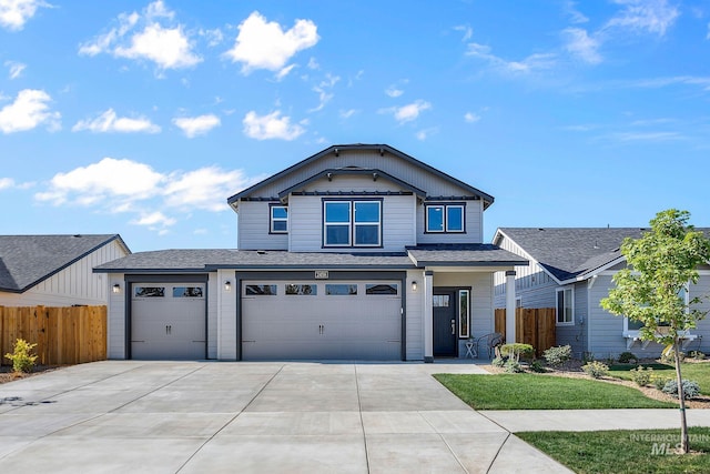 view of front of house with a garage