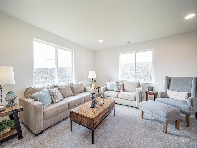 view of carpeted living room