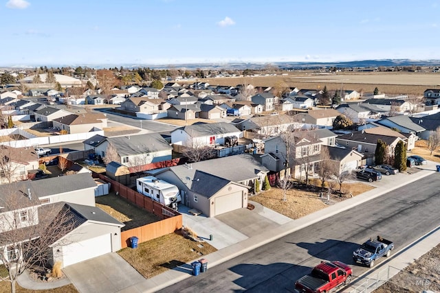 bird's eye view with a residential view