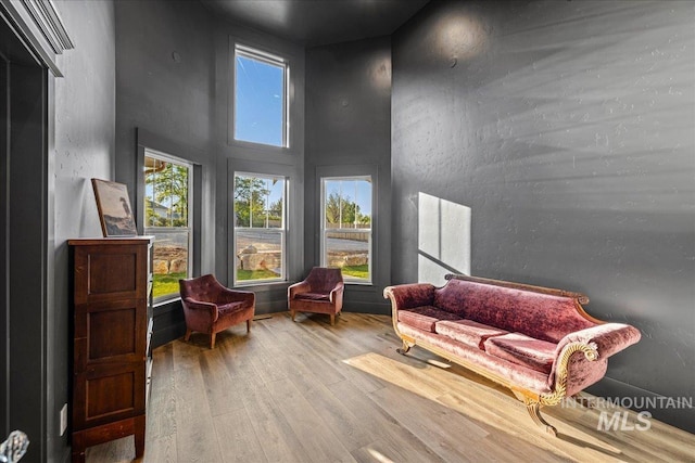 25580 Gooseberry Ln, Caldwell, ID 83607 - sitting room featuring wood finished floors and a towering ceiling