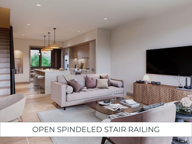 317 N River St Unit 3, Hailey, ID 83333 - living area with recessed lighting and light wood-style floors