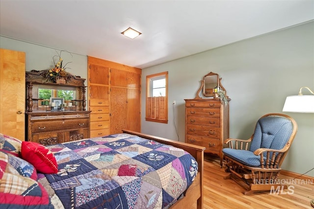 bedroom featuring wood-type flooring