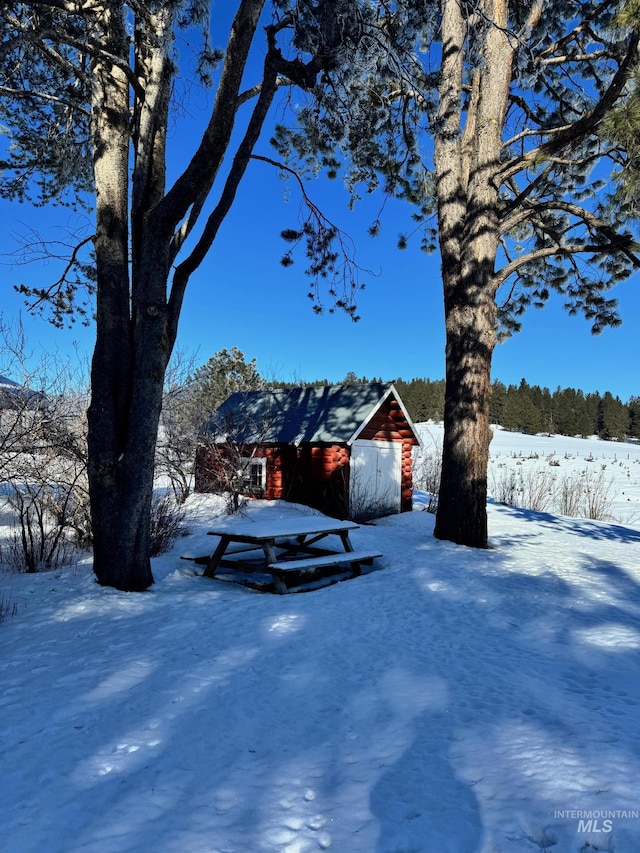 view of snowy yard