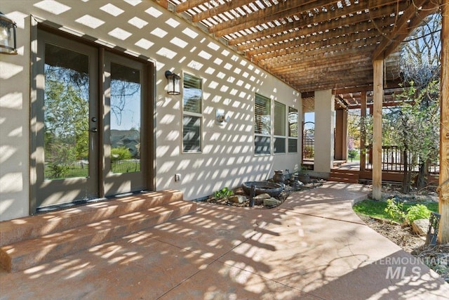 view of patio / terrace featuring a pergola