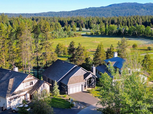 aerial view featuring a mountain view