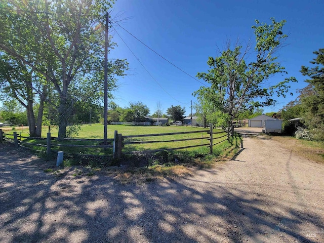 view of street featuring a rural view