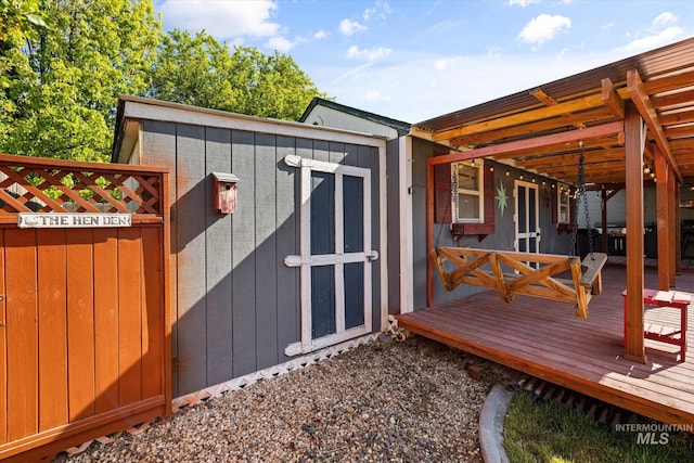 view of shed