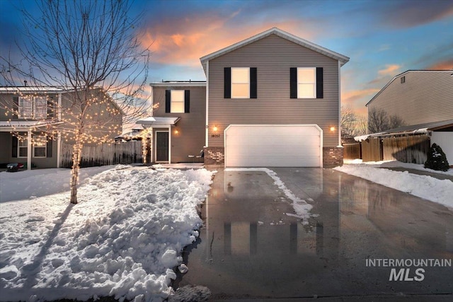 front facade featuring a garage