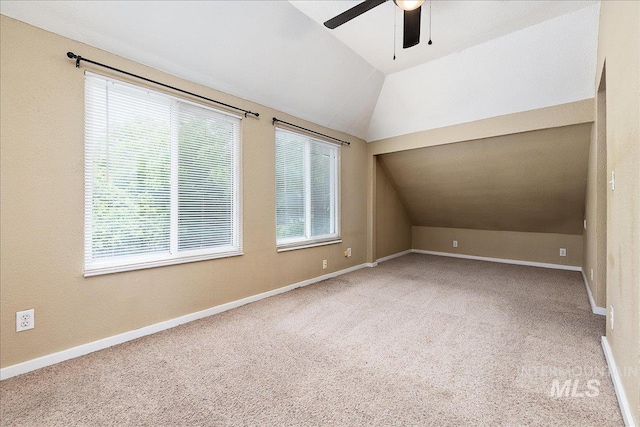 723 4th Ave N, Nampa, ID 83687 - additional living space featuring vaulted ceiling, a ceiling fan, and carpet flooring