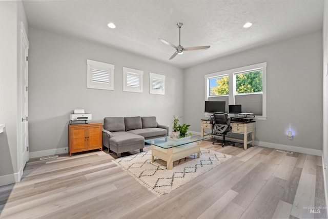 540 E Andes Dr, Kuna, ID 83634 - office featuring ceiling fan, recessed lighting, and light wood-style flooring