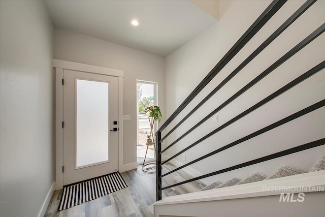 entrance foyer featuring light hardwood / wood-style flooring