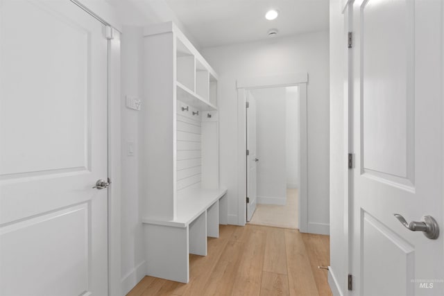 8333 S Updale Ave, Meridian, ID 83642 - mudroom with baseboards, recessed lighting, and light wood-style floors