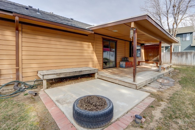 view of patio / terrace with fence