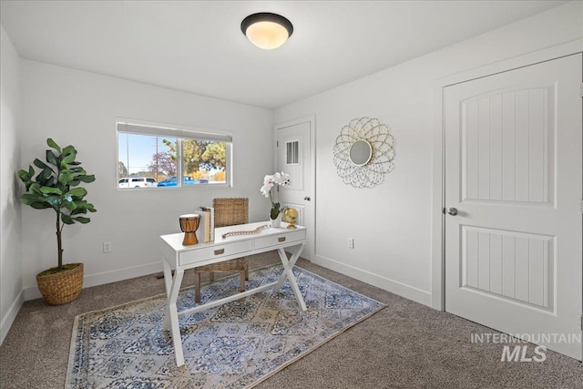 view of carpeted office
