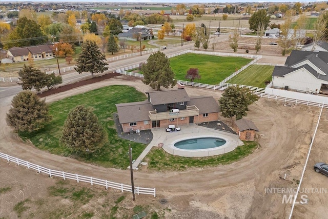 bird's eye view featuring a rural view