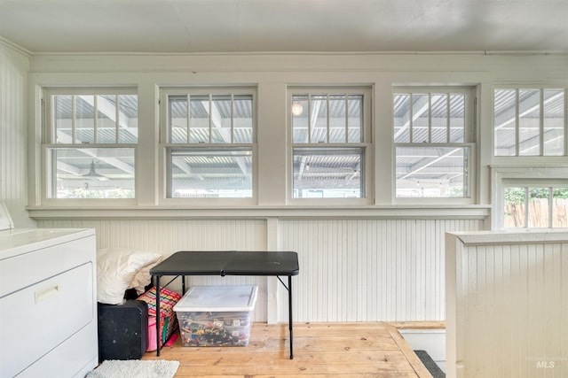 sunroom featuring washer / clothes dryer