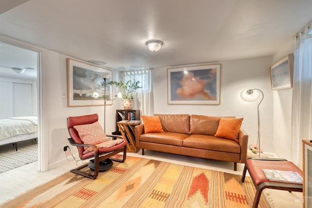 living room with baseboards